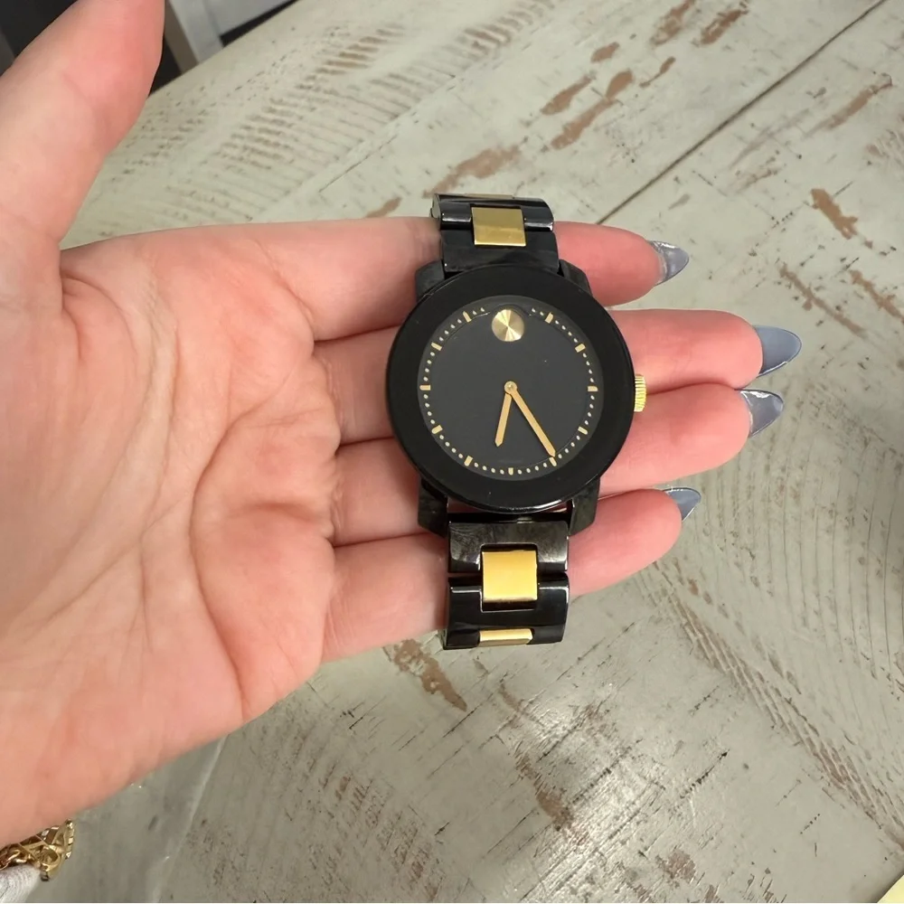 Movado Bold Black and Gold Watch - Picture 3 of 15